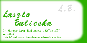 laszlo bulicska business card